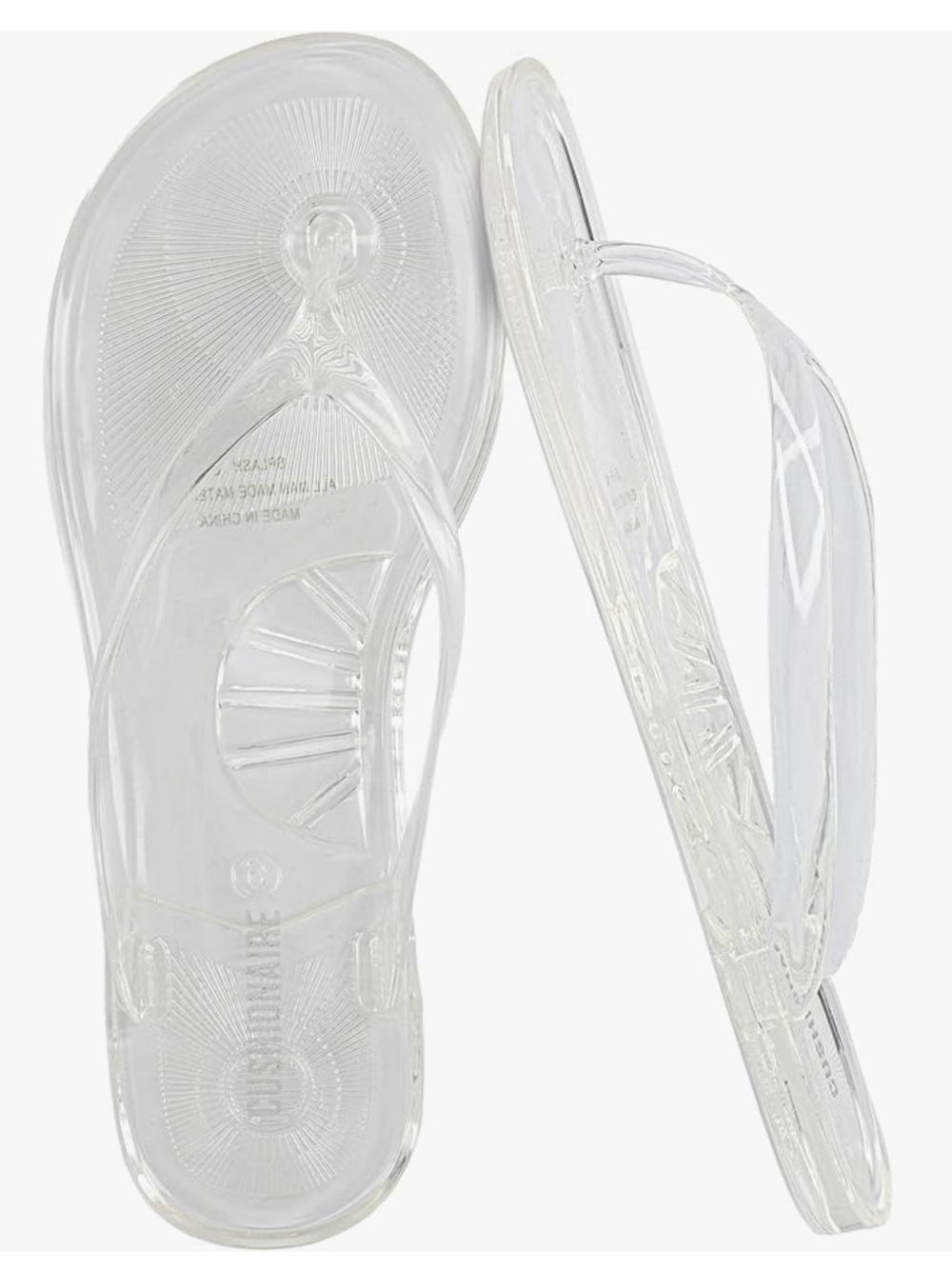 CUSHIONAIRE Women Jelly Flip Flops Flexible SoleSoft Footbed Summer Sandals